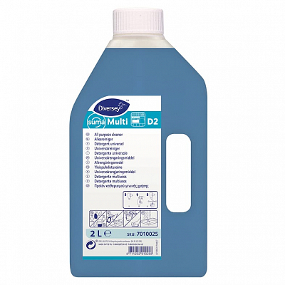 Засіб для миття предметів із водостійких матеріалів Diversey Suma Multi D2, 2 л