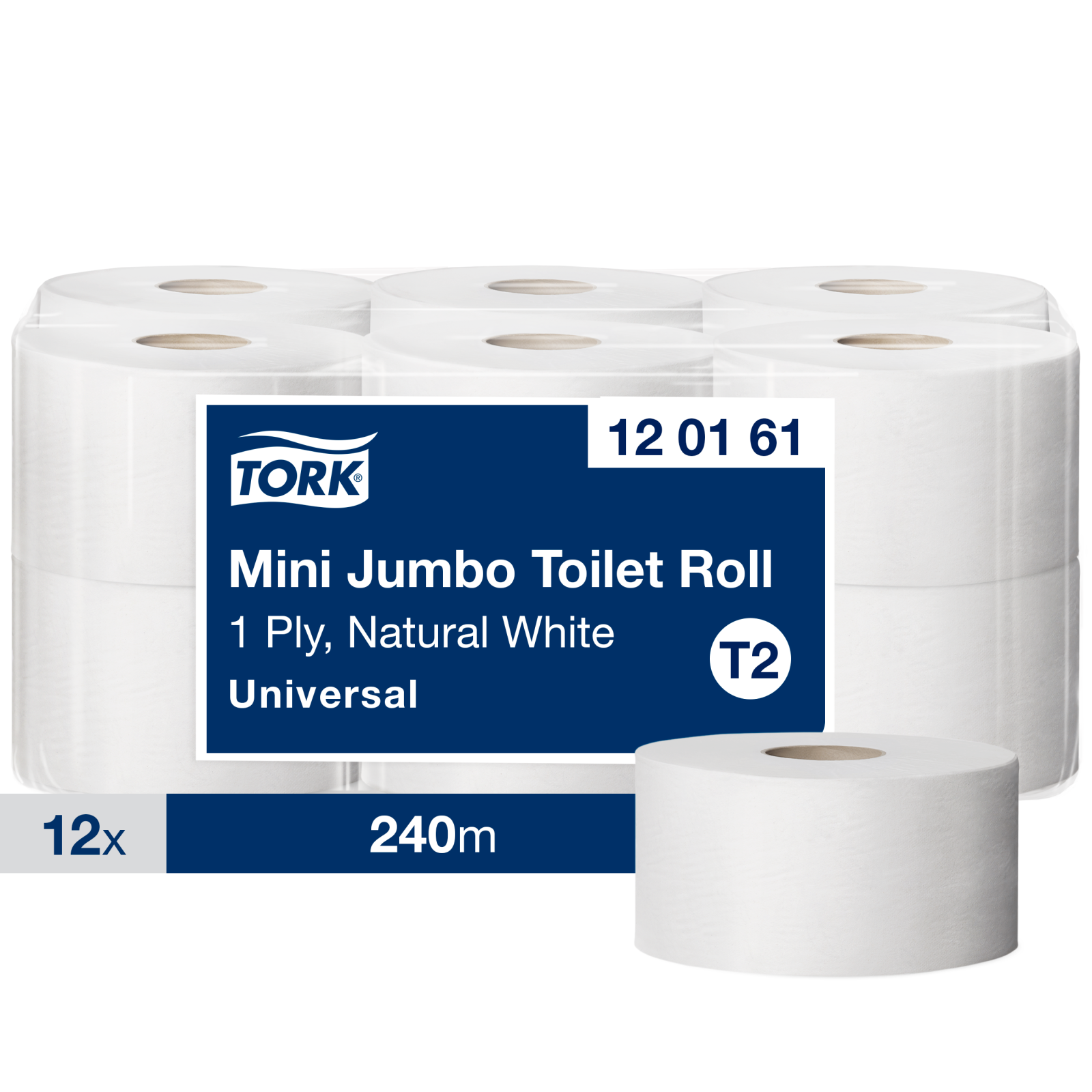 Туалетний папір Tork Universal в рулонах Mini Jumbo, сірий, 1 шар, 240 м, 1 рулон