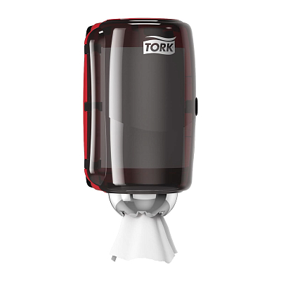Диспенсер Tork Perfomance Міні для матеріалу для протирання в рулонах з центральною витяжкою, червоний/чорний