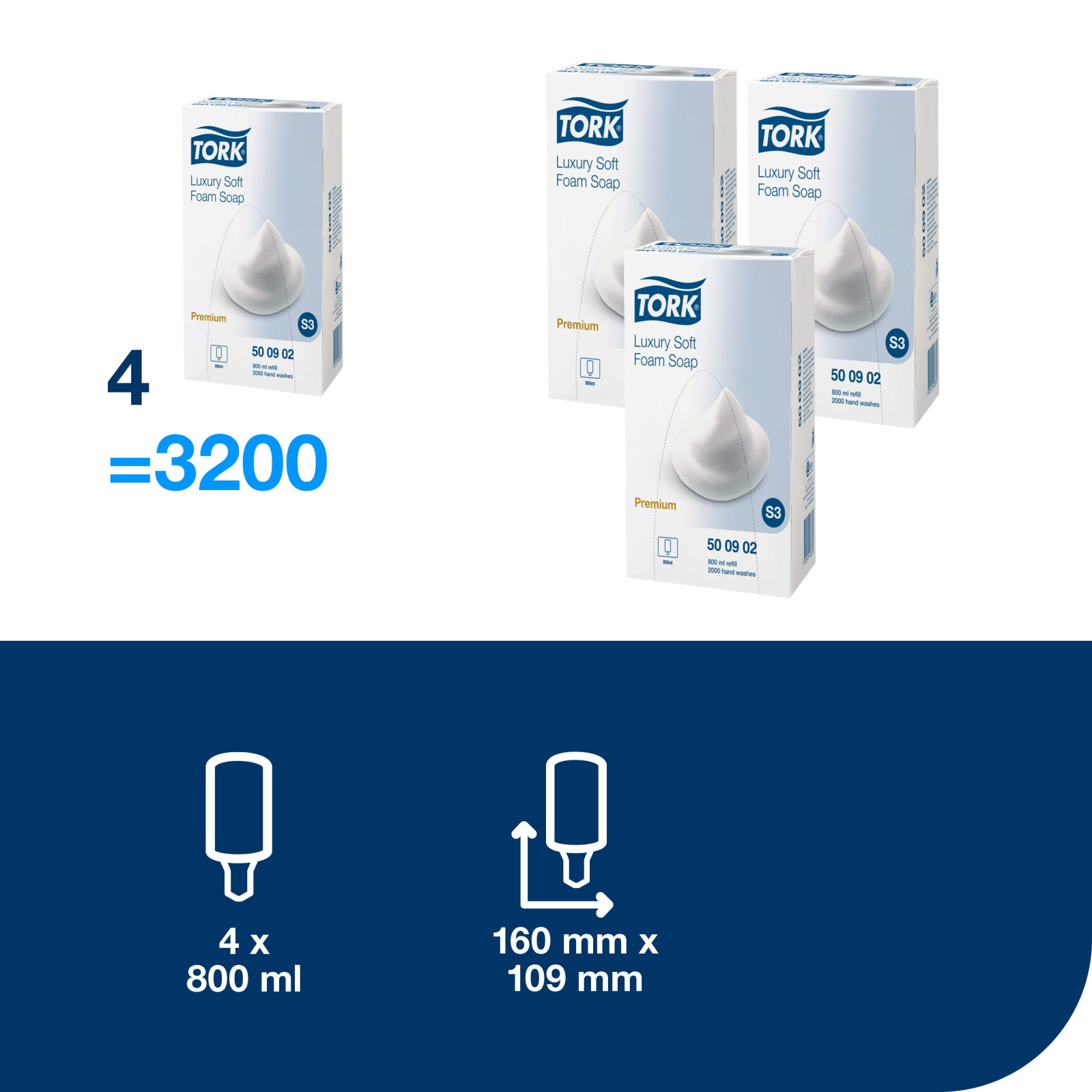 Мило-піна для рук Tork Luxury Premium, 800 мл, ≈ 2000 порцій