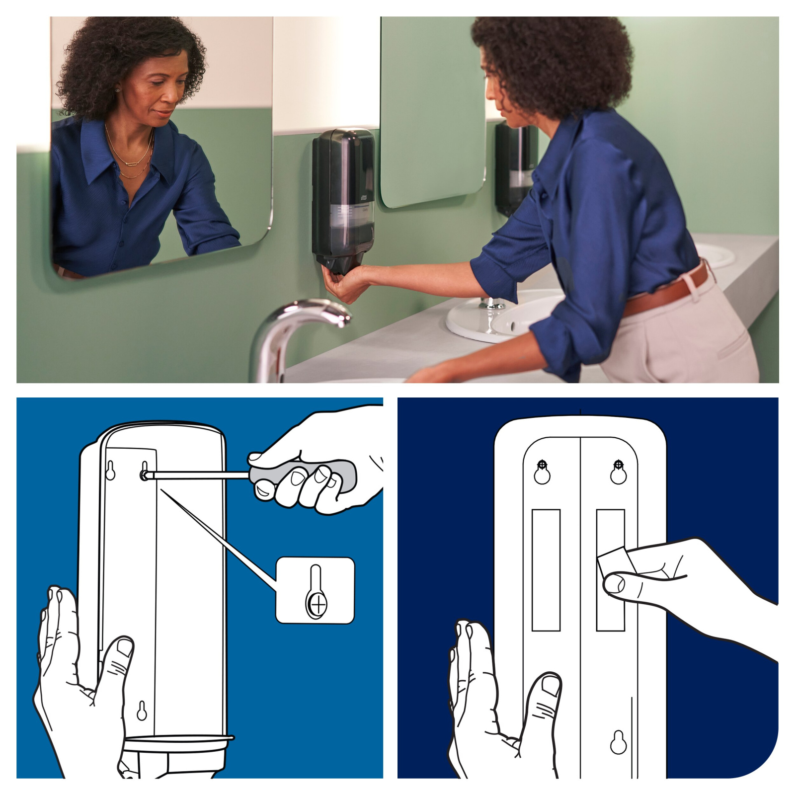 Диспенсер Tork Elevation для мила та дезінфікуючих засобів, чорний, 1 л