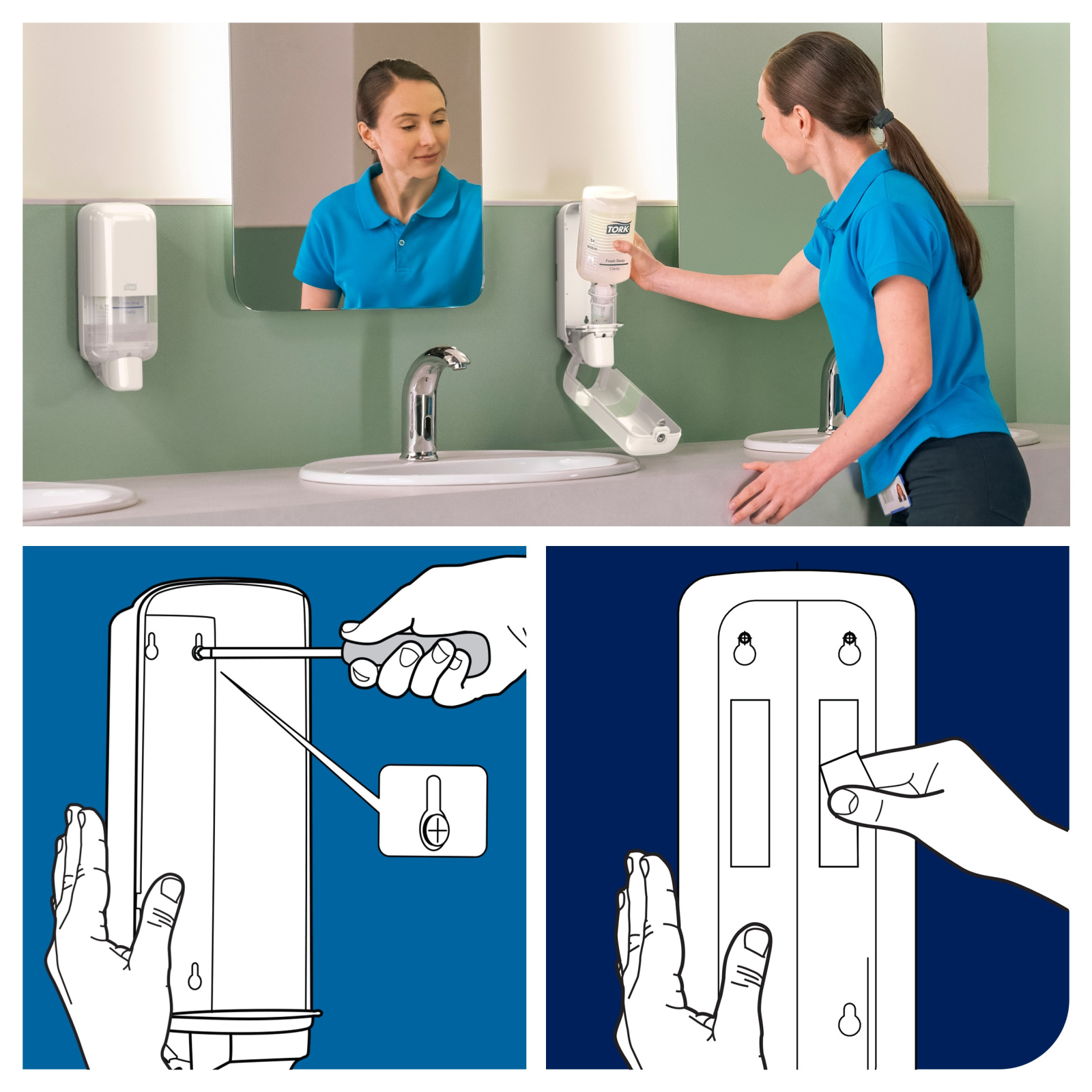 Диспенсер Tork Elevation для мила та дезінфікуючих засобів, білий, 1 л