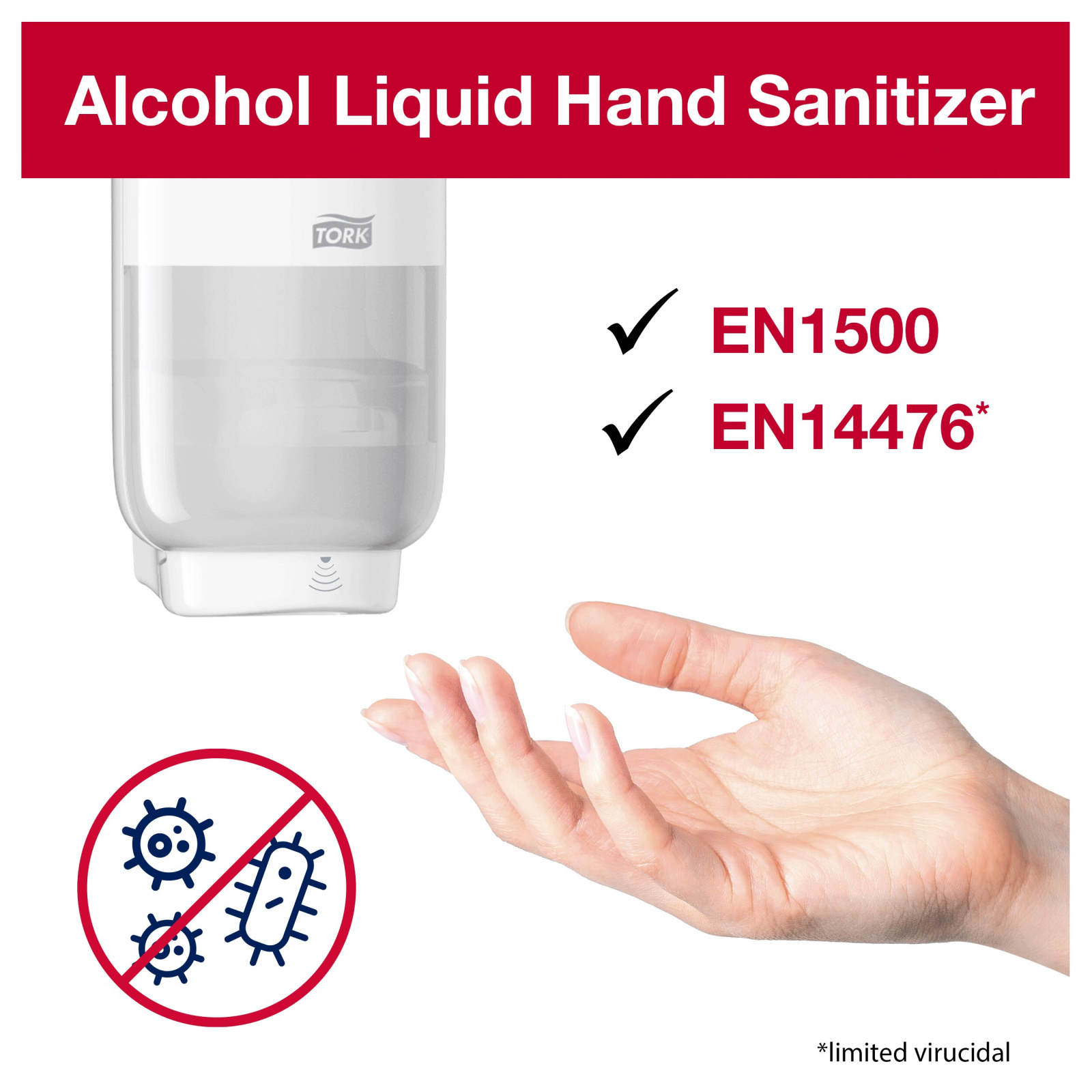 Рідкий засіб Tork Premium для дезінфекції рук на основі спирту, 1 л