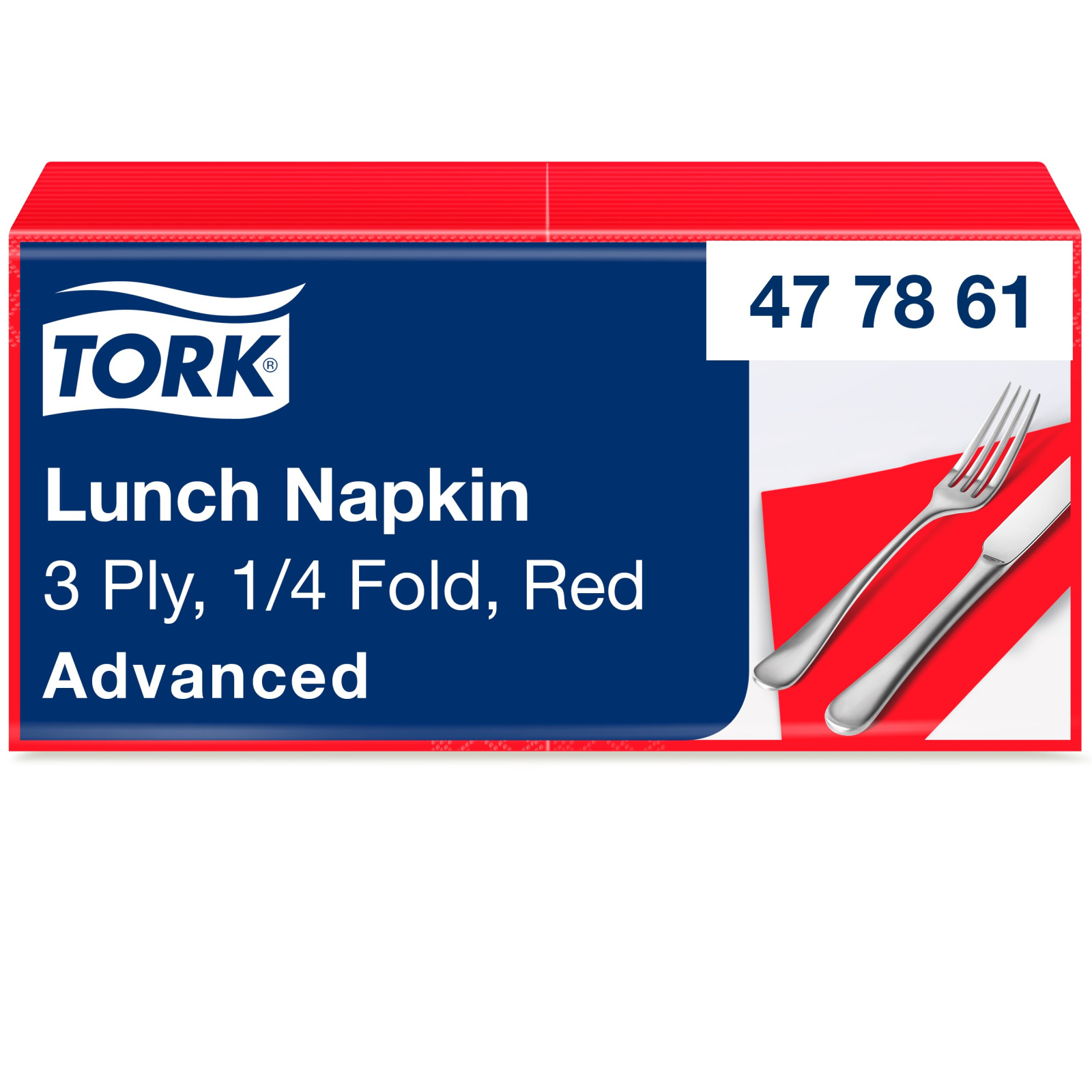 Обідні серветки Tork Advanced Soft, червоні, 3 шари, 33х33 см, 150 шт