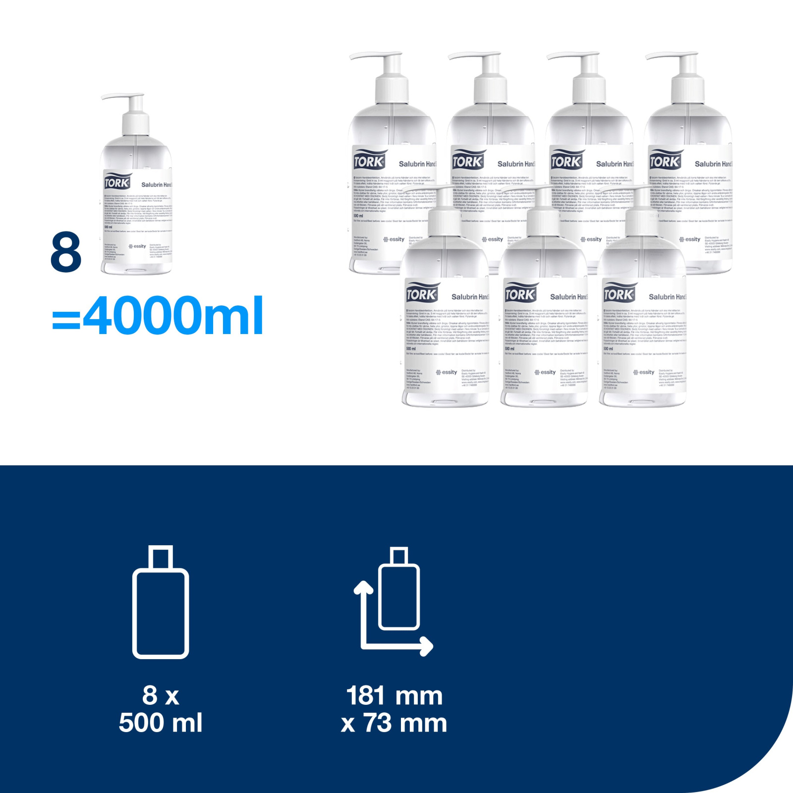 Дезінфікуючий гель для рук Tork Salubrin, 500 мл