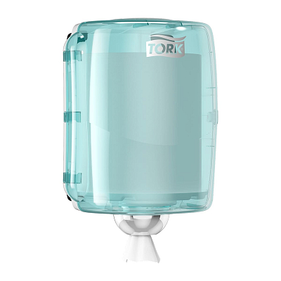 Диспенсер Tork Perfomance Максі для матеріалу для протирання в рулонах з центральною витяжкою, білий/блакитний