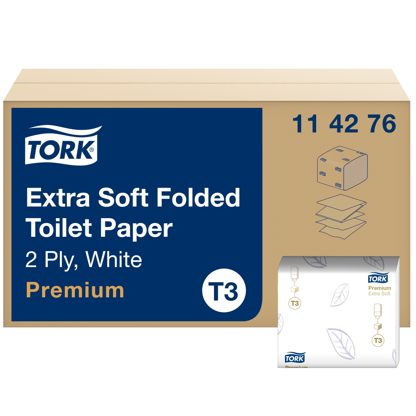 Листовий туалетний папір Tork Premium Extra Soft, білий, 2 шари, 252 листа