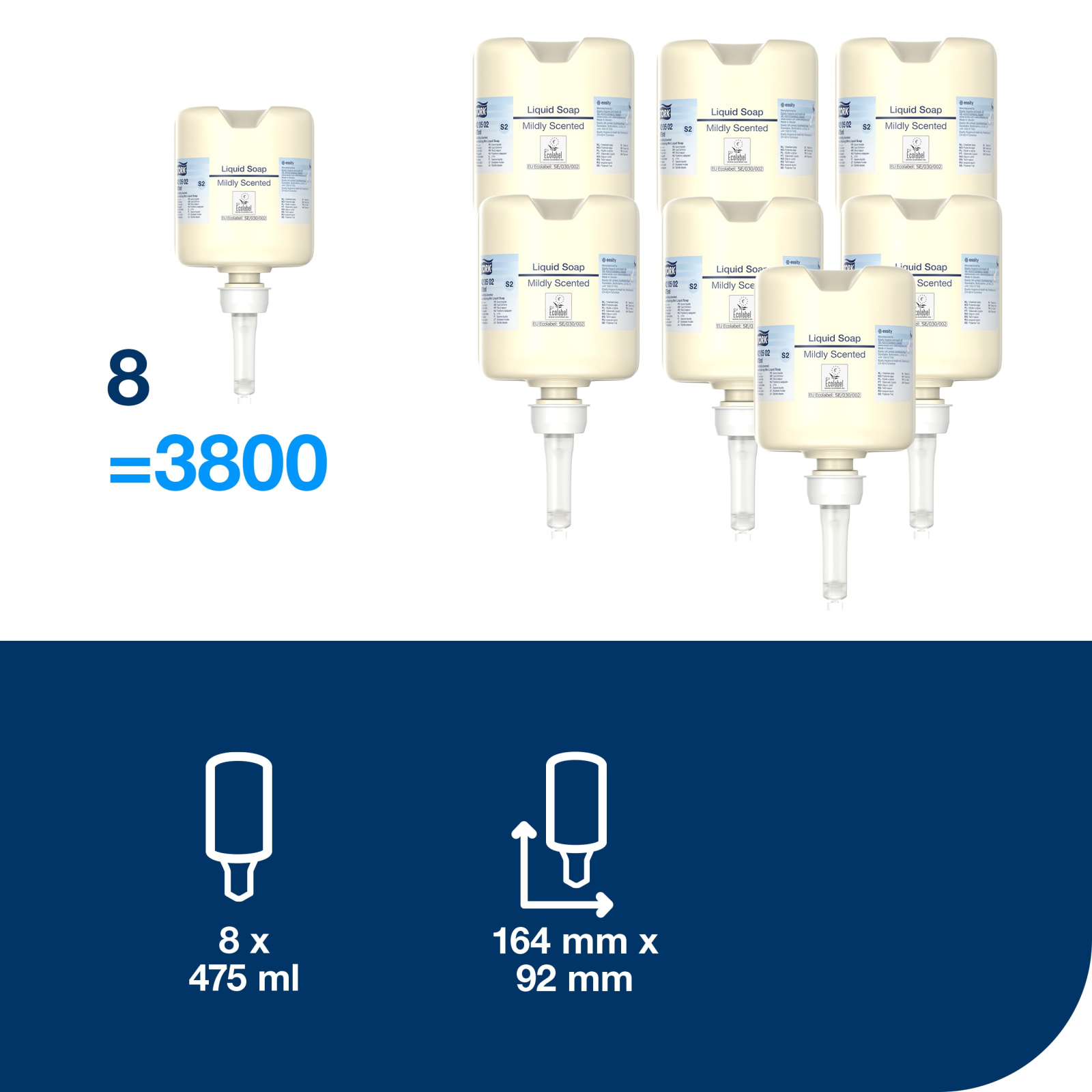 Рідке мило для рук Tork Premium Міні, м'яке, 0,475 л, ≈ 475 порцій