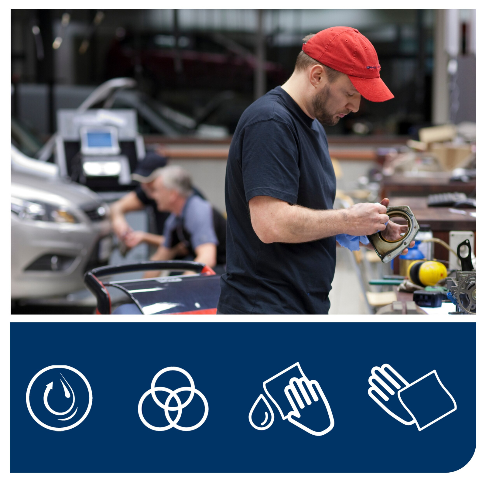 Папір для протирання підвищеної міцності Tork Industrial Advanced для видалення олії та жиру, блакитний, 3 шари, 119 м, 350 листів, 1 рулон