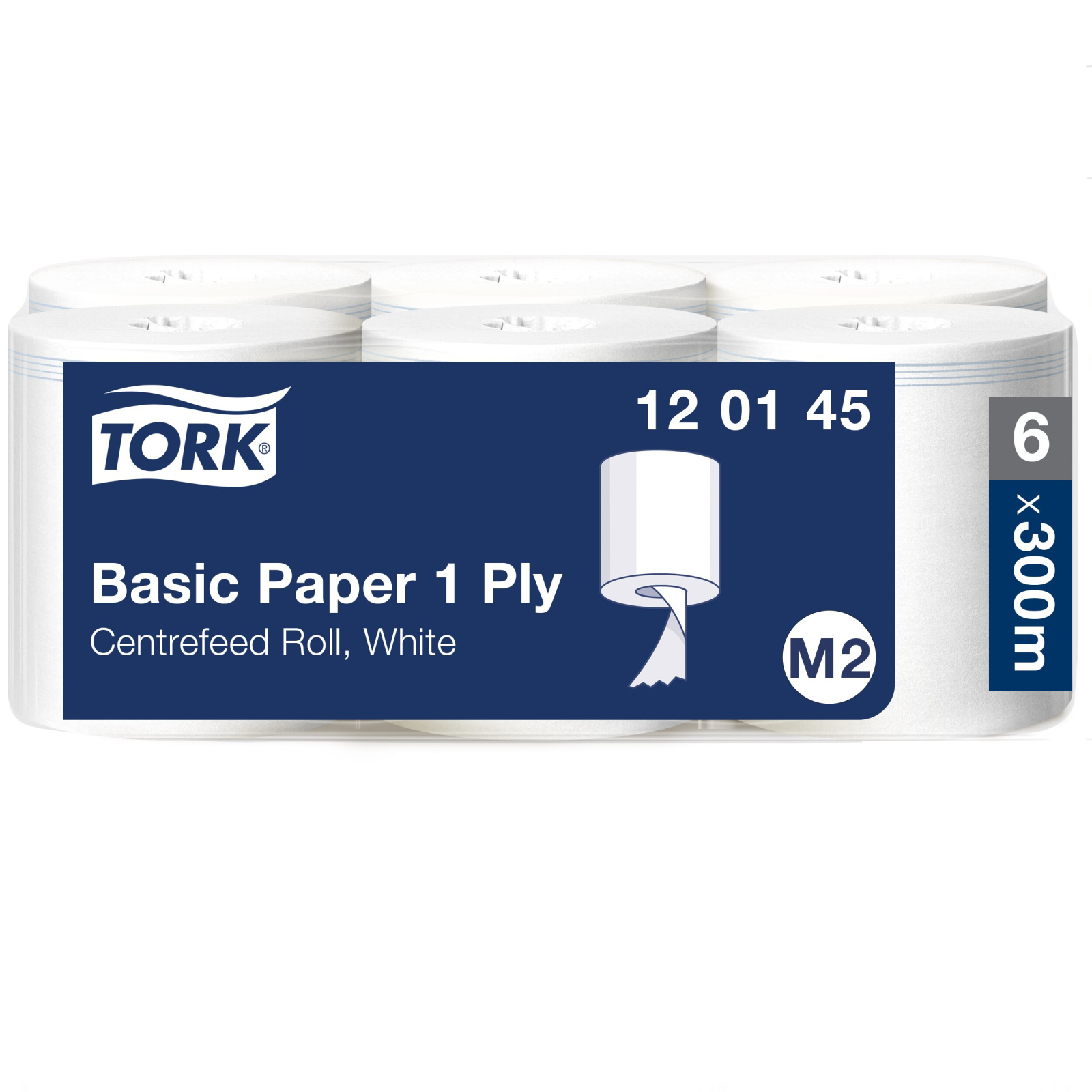 Рушники Tork Basic Universal в рулонах з центральною витяжкою, білі, 1 шар, 300 м, 1 рулон