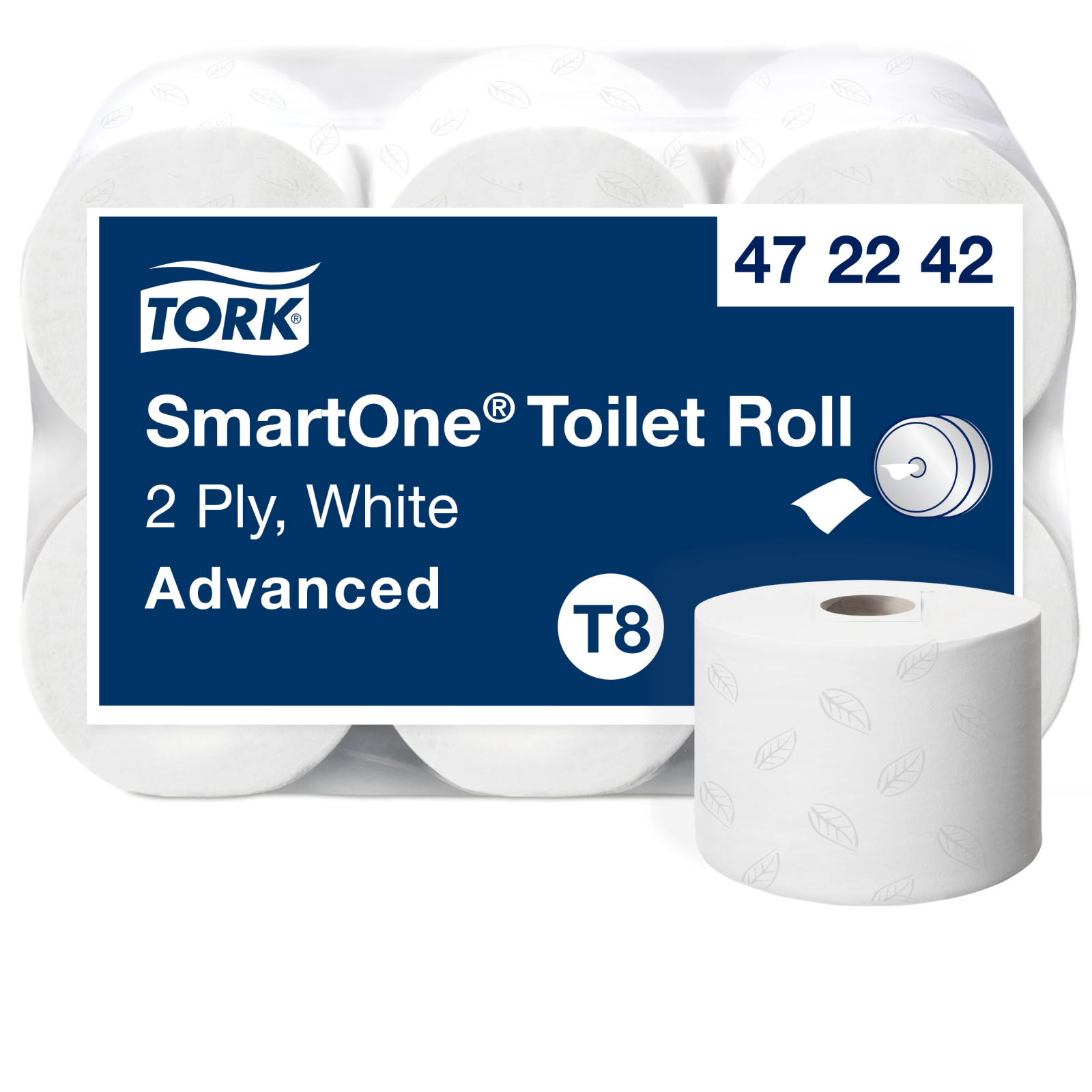 Туалетний папір Tork SmartOne Advanced в міні рулонах, білий, 2 шари, 207 м, 1150 відривів, 1 рулон