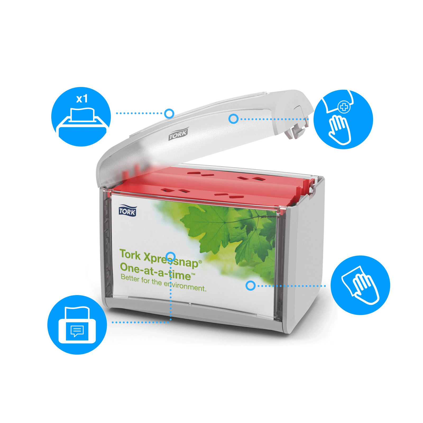 Переносний диспенсер Tork Xpressnap для барних серветок, сірий, на 275 серветок