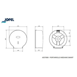 Диспенсер Jofel Valor для туалетного паперу в рулонах Mini Jumbo, білий