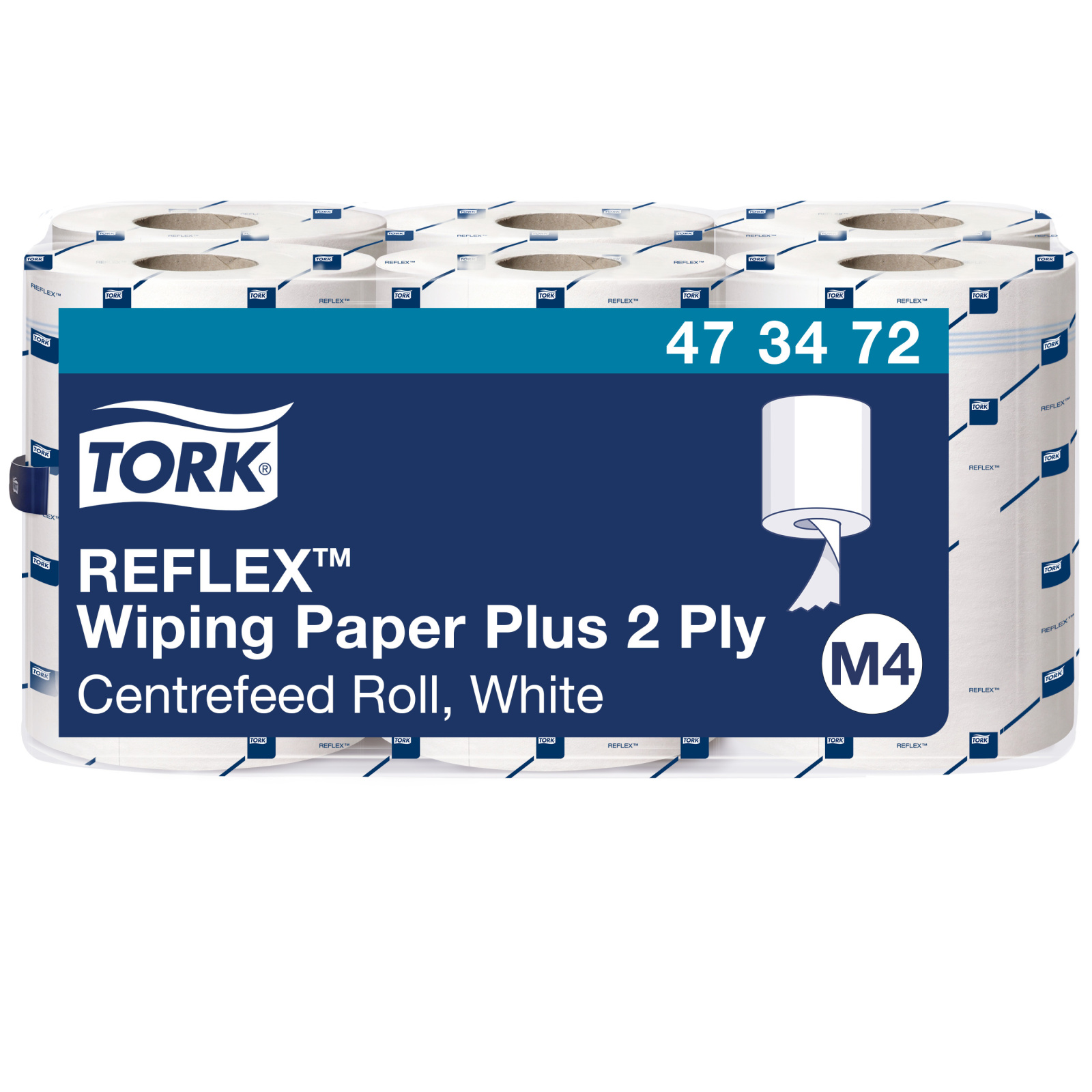 Рушники Tork Reflex Plus Advanced в рулонах з центральною витяжкою, білі, 2 шари, 151 м, 450 листів, 1 рулон