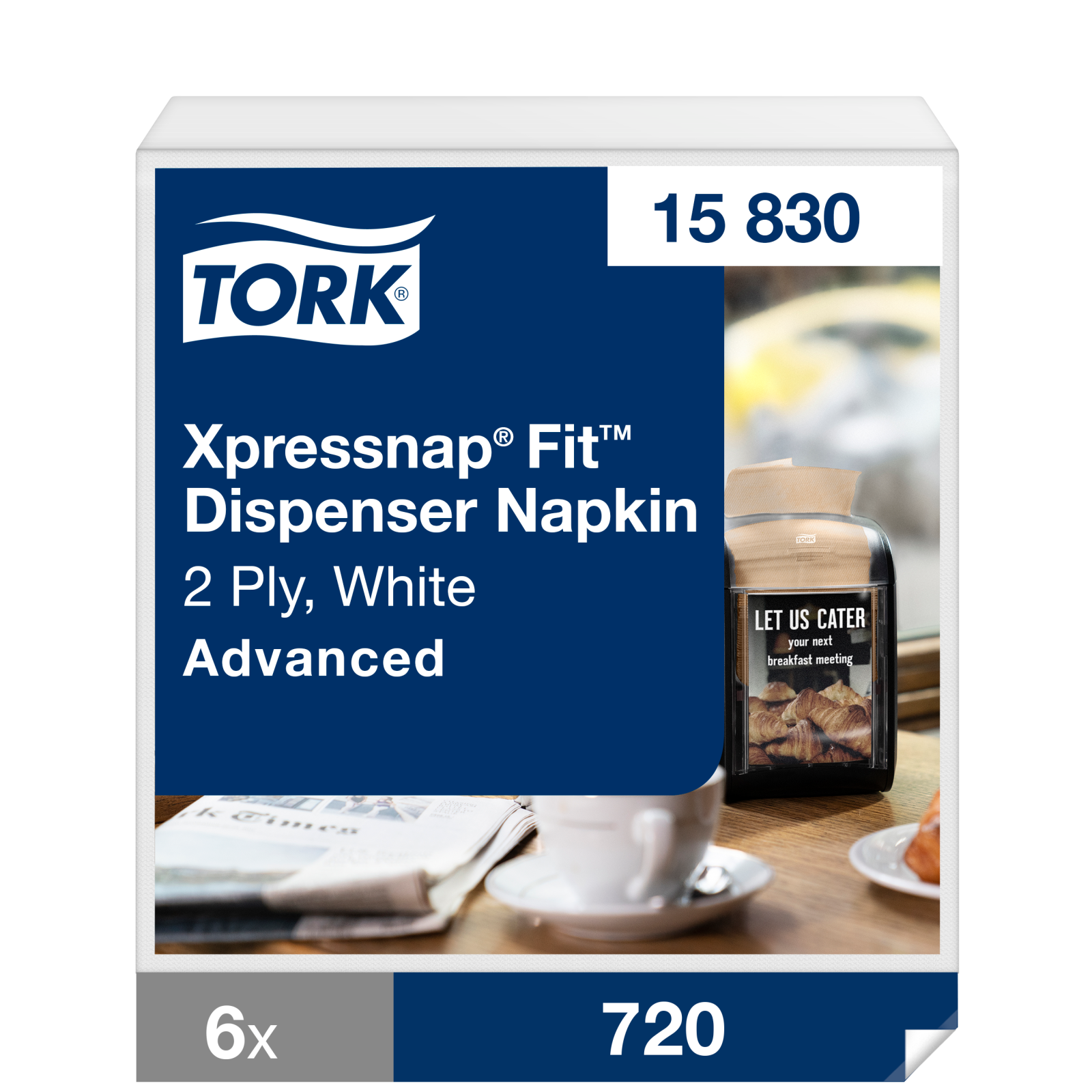 Диспенсерні серветки Tork Xpressnap Fit Advanced, білі, 2 шари, 720 шт