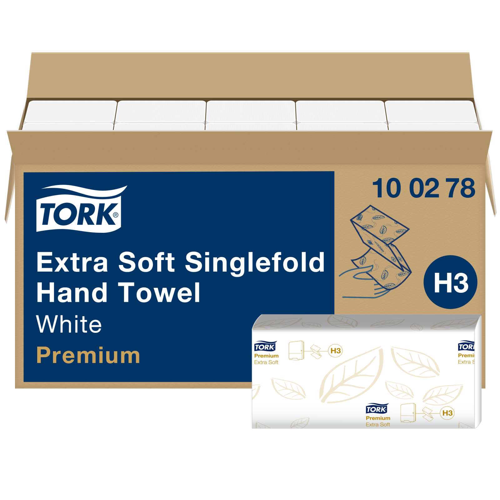 Листові рушники Tork Premium Extra Soft Singlefold складання Z, білі, 2 шари, 23х22,6 см, 200 листів