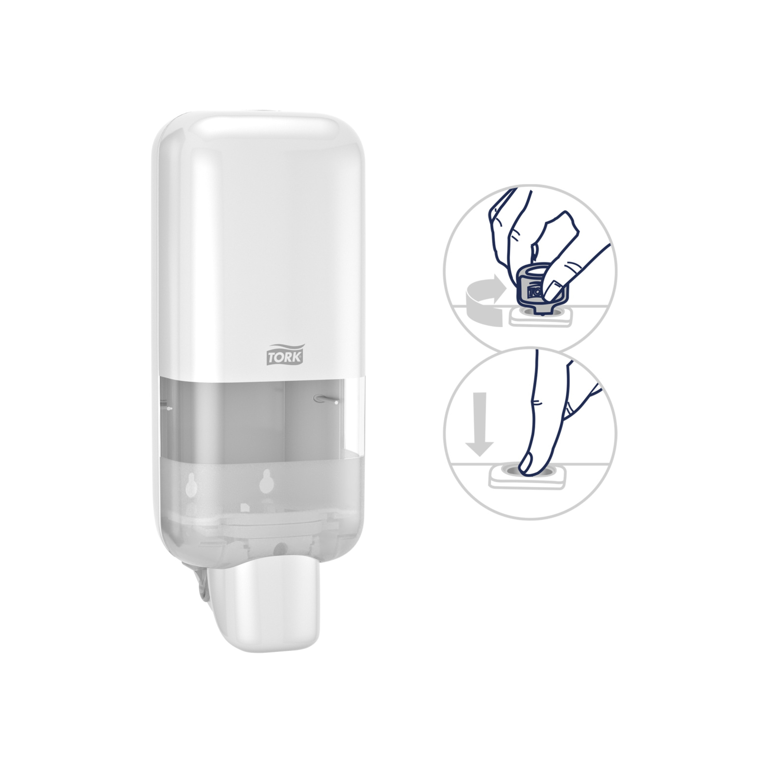 Диспенсер Tork Elevation для мила та дезінфікуючих засобів, білий, 1 л