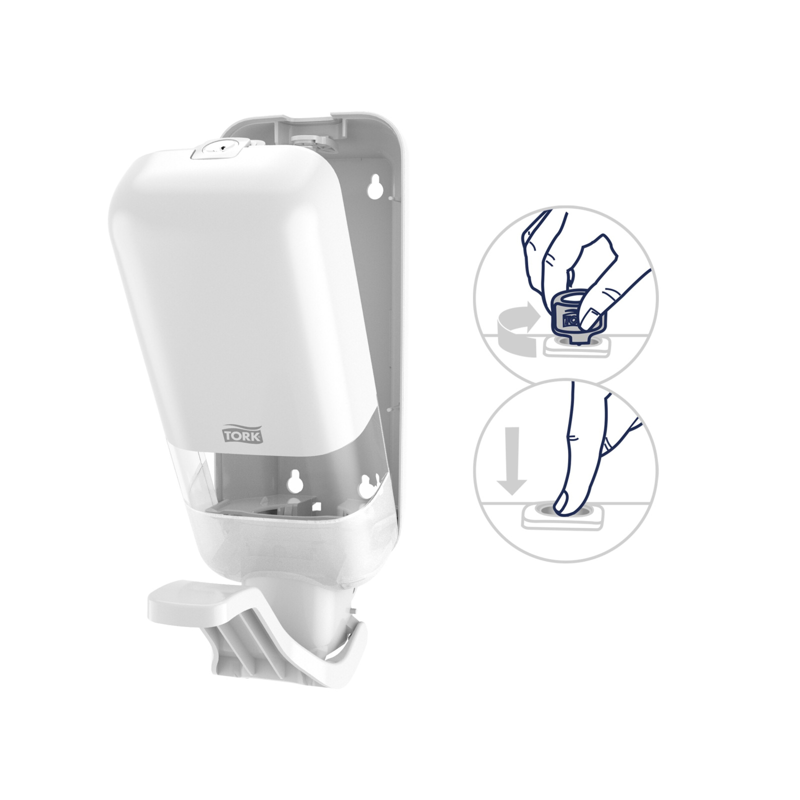 Диспенсер Tork Elevation для рідкого мила з ліктьовим приводом, білий, 1 л