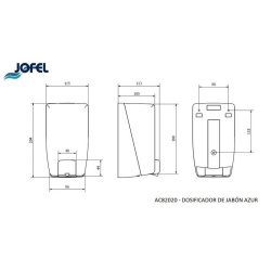 Наливний диспенсер Jofel Azur для рідкого мила, білий, 1 л
