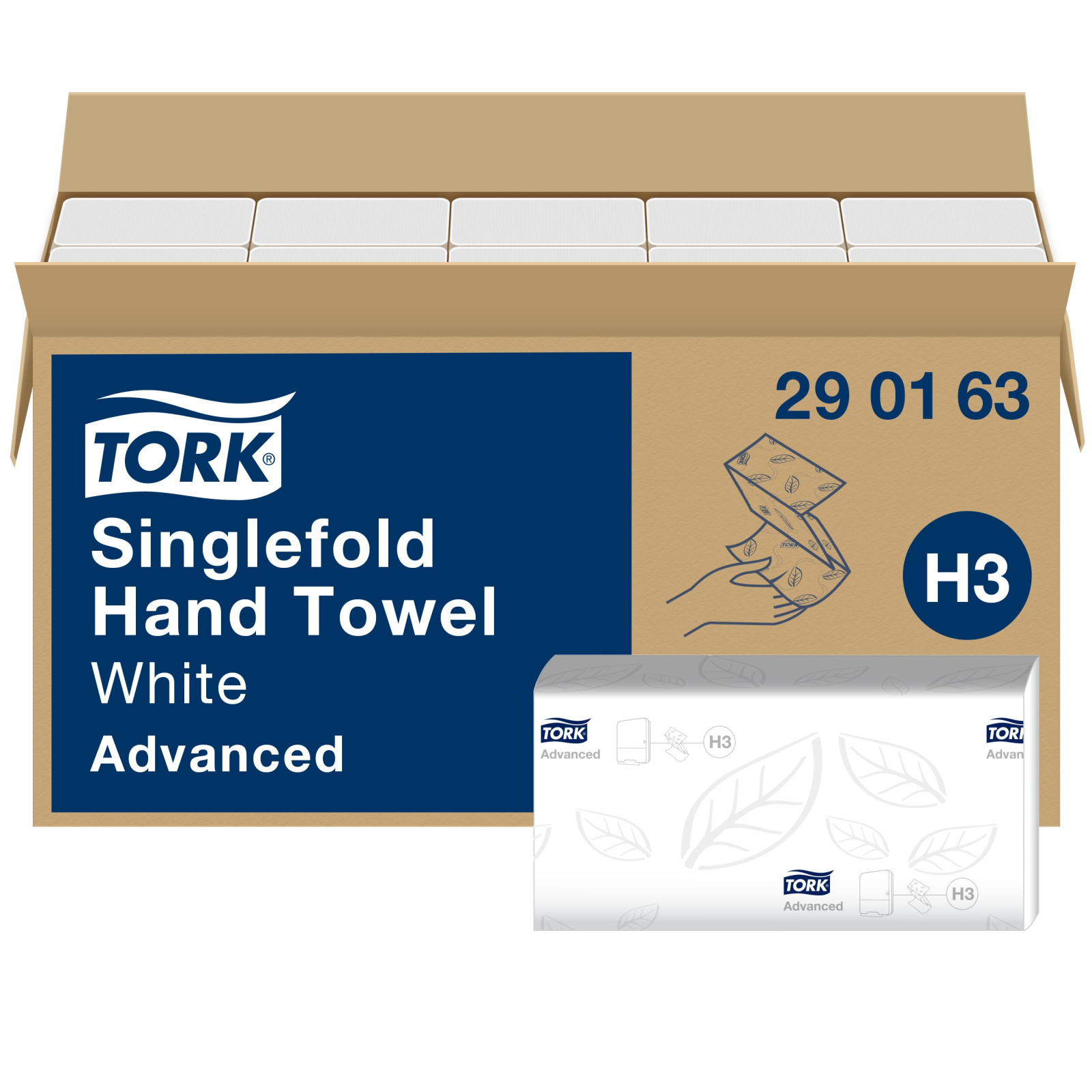 Листові рушники Tork Advanced Soft Singlefold складання Z, білі, 2 шари, 23х24,8 см, 250 листів