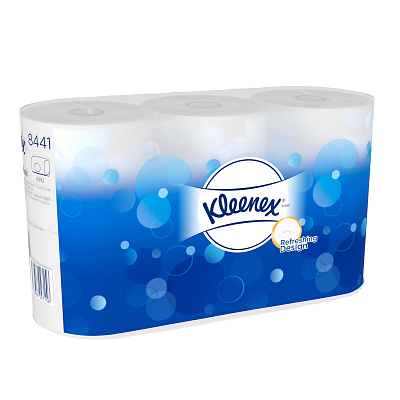 Туалетний папір Kimberly-Clark Kleenex в стандартних рулонах, білий, 2 шари, 600 відривів, 6 рулонів