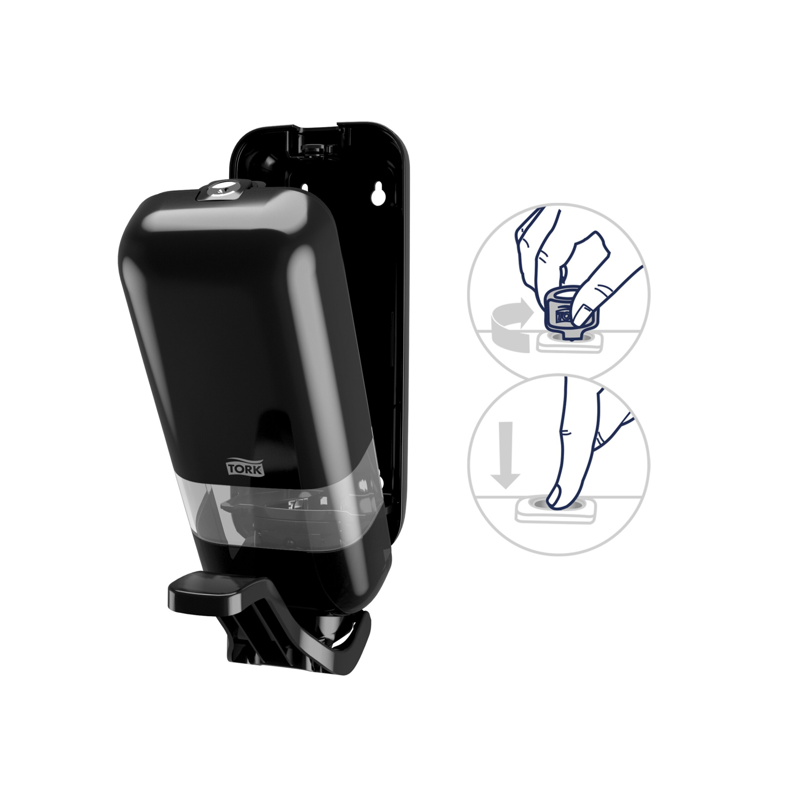 Диспенсер Tork Elevation для рідкого мила з ліктьовим приводом, чорний, 1 л