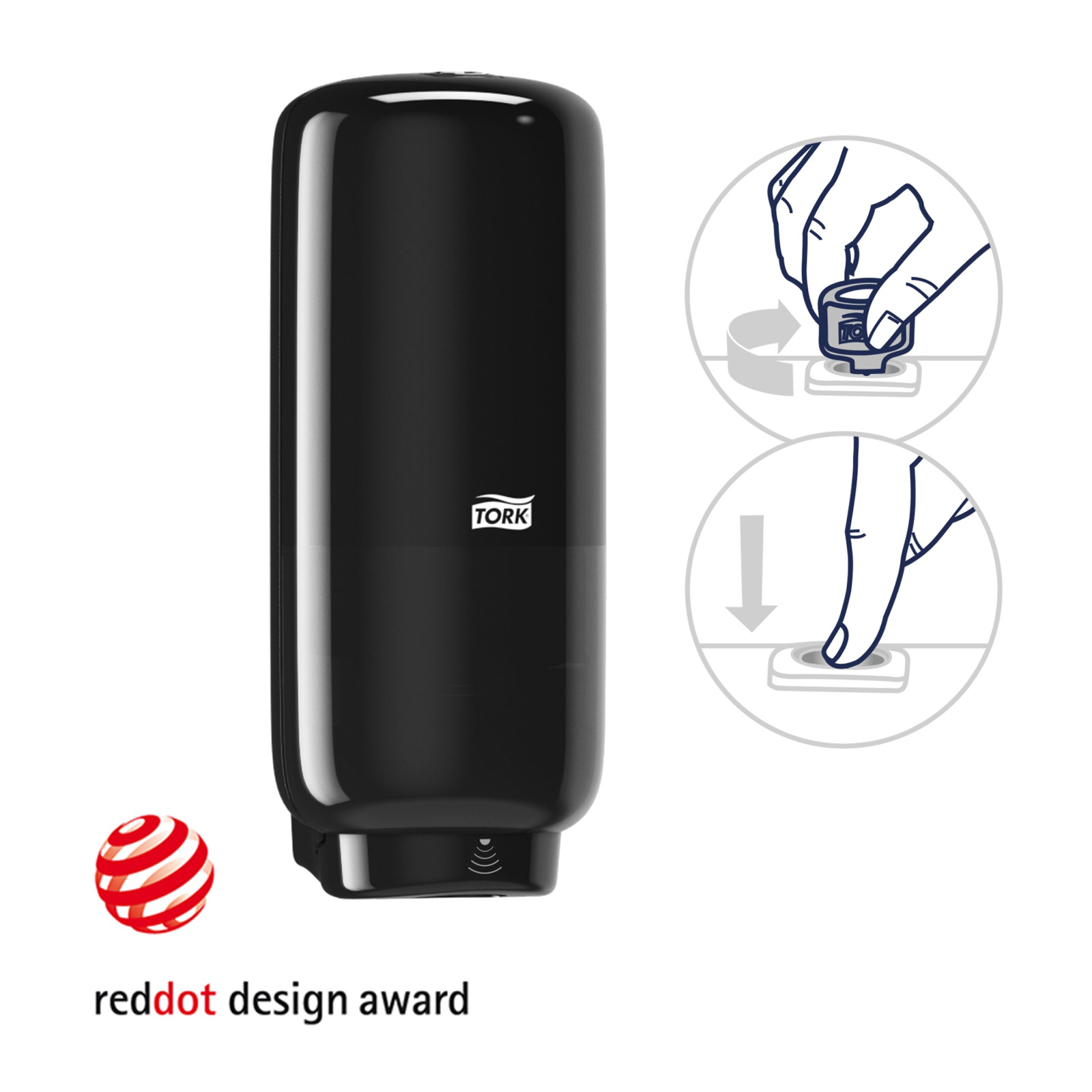Диспенсер Tork Elevation з сенсором Intuition для мила-піни, чорний, 1 л