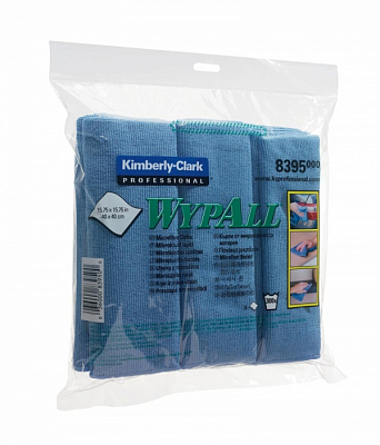 Серветка Kimberly-Clark WypAll з мікрофібри для прибирання, блакитна, 40х40 см, 1 шт