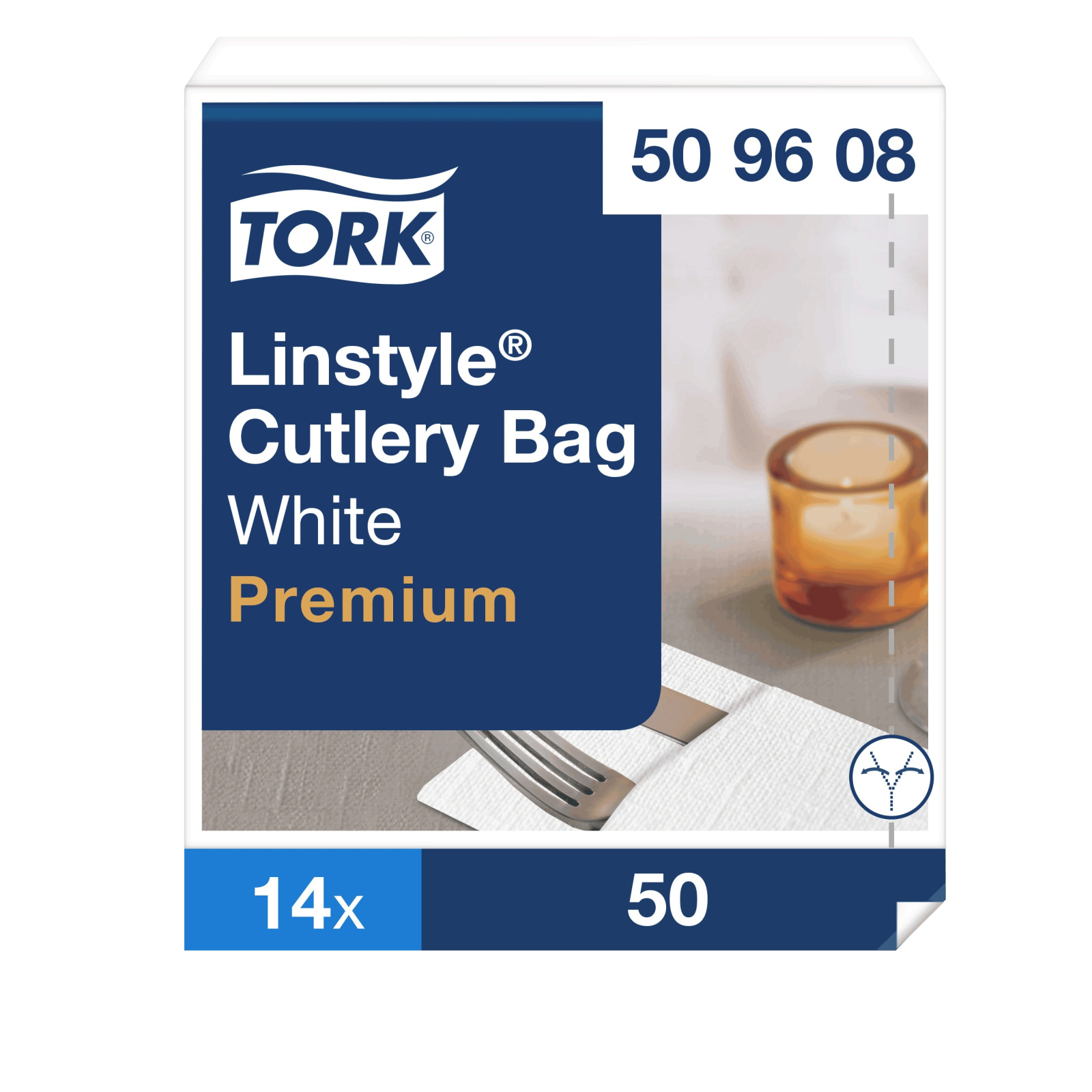 Конверти для столових приборів Tork LinStyle Premium, білі, 1 шар, 50 шт