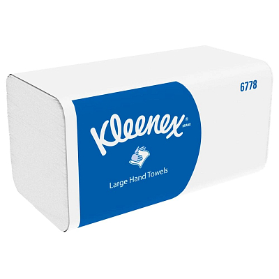 Листові рушники Kimberly-Clark Kleenex Ultra Interfold складання V, білі, 2 шари, 124 листа
