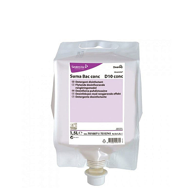 Засіб для одночасного миття та дезінфекції поверхонь Diversey Suma Bac-conc D10 conc, 1,5 л