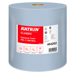 Папір для протирання в рулонах Katrin Classic Industrial XXL3, блакитний, 3 шари, 360 м, 1000 листів, 1 рулон