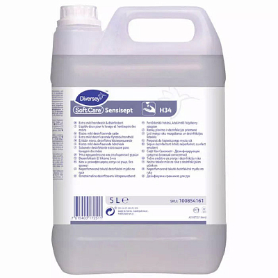 Засіб для миття та одночасної дезінфекції рук Diversey Soft Care Sensisept H34, 5 л