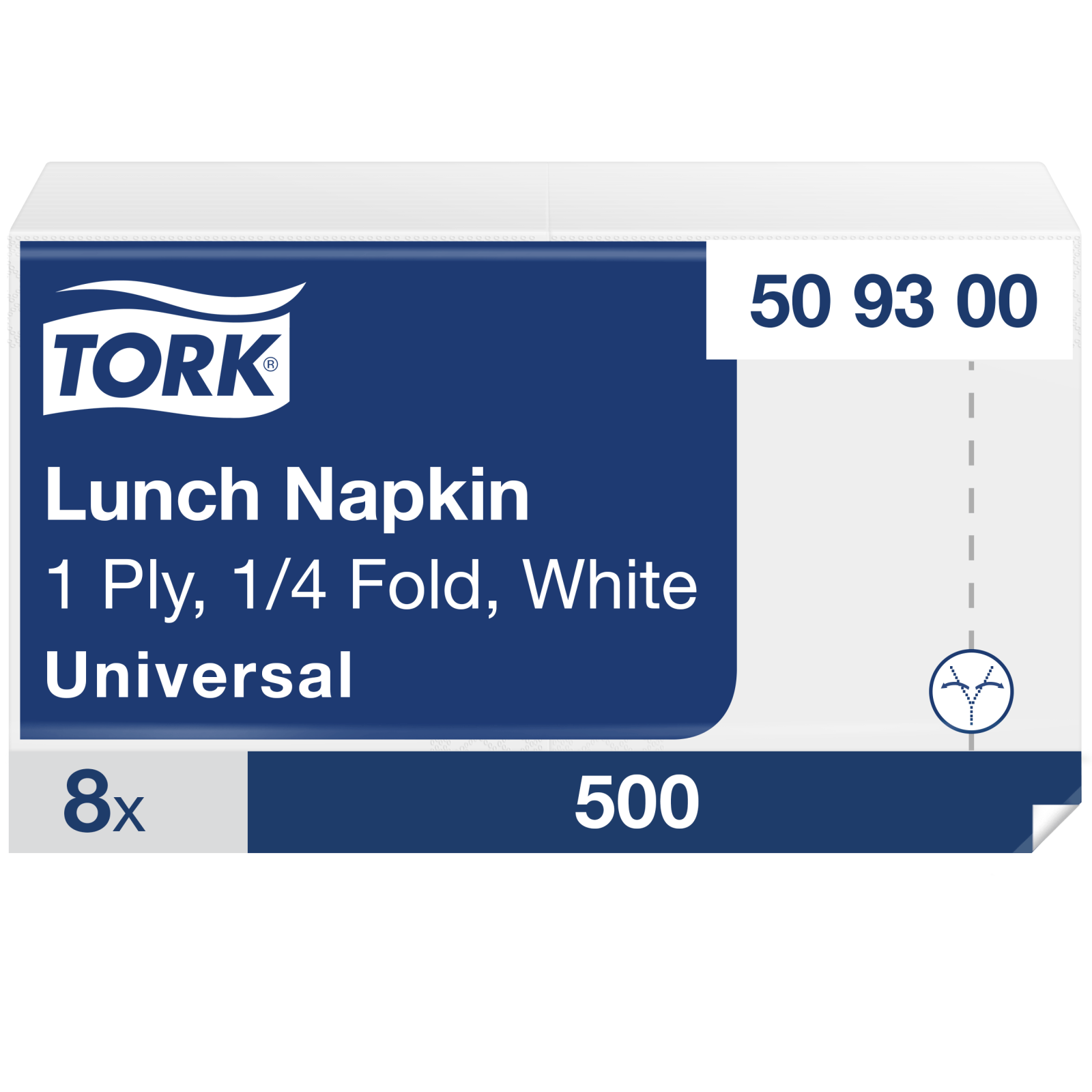 Обідні серветки Tork Universal, білі, 1 шар, 500 шт