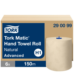 Рушники в рулонах Tork Matic Advanced, натурального кольору, 2 шари, 150 м, 600 листів, 1 рулон