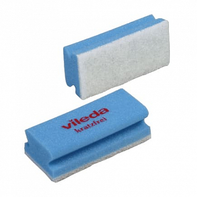 Губка Vileda Professional з білим абразивом, м`яка, синя, 15х7 см, 1 шт