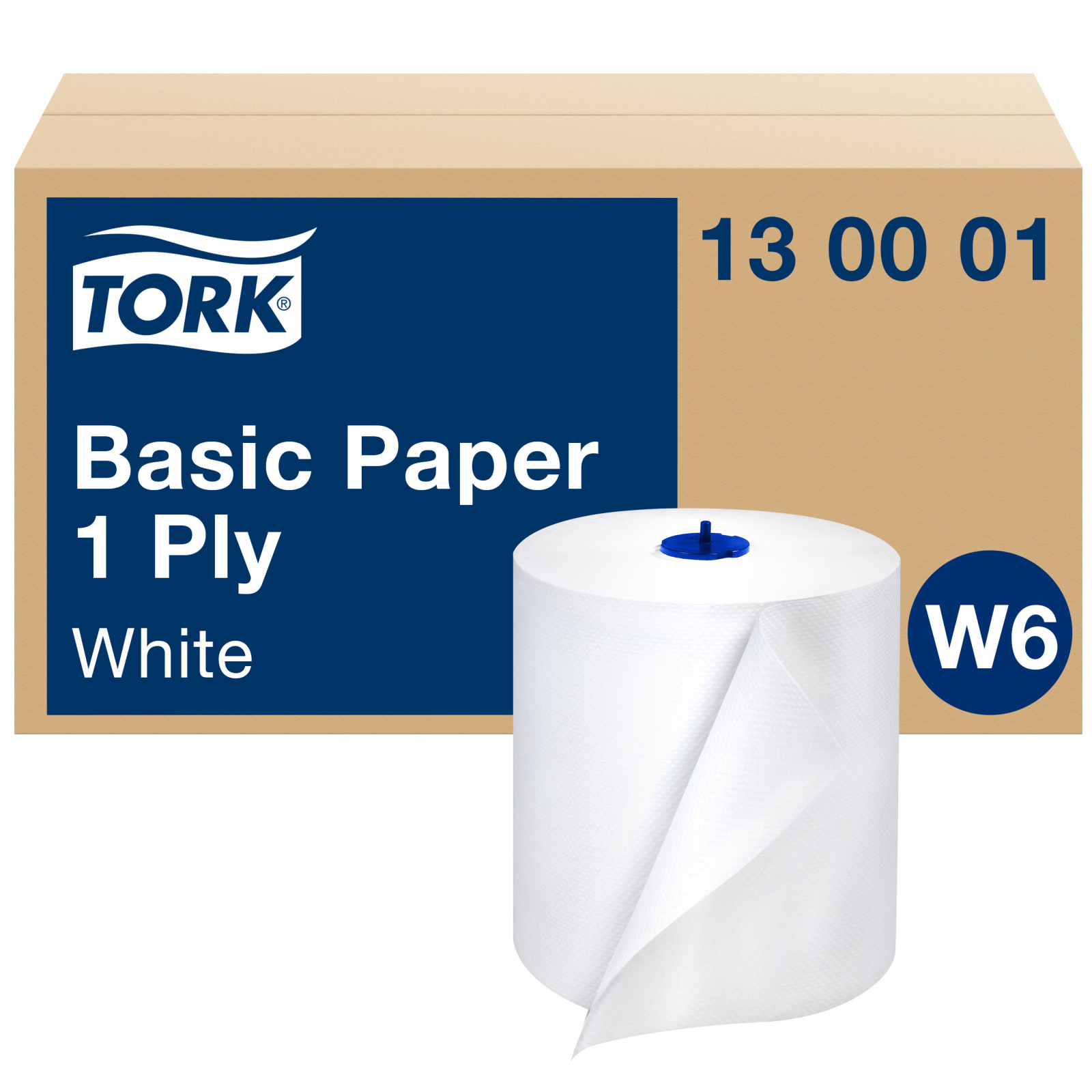 Рушники в рулонах Tork Basic, білі, 1 шар, 250 м, 1 рулон